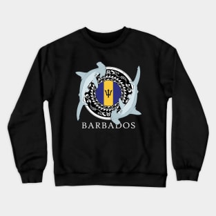 Hammerhead Shark Flag of Barbados Crewneck Sweatshirt